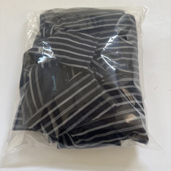 Vintage Faconnable Dress Shirt Size Medium Striped Business Casual - Picture 9 of 9